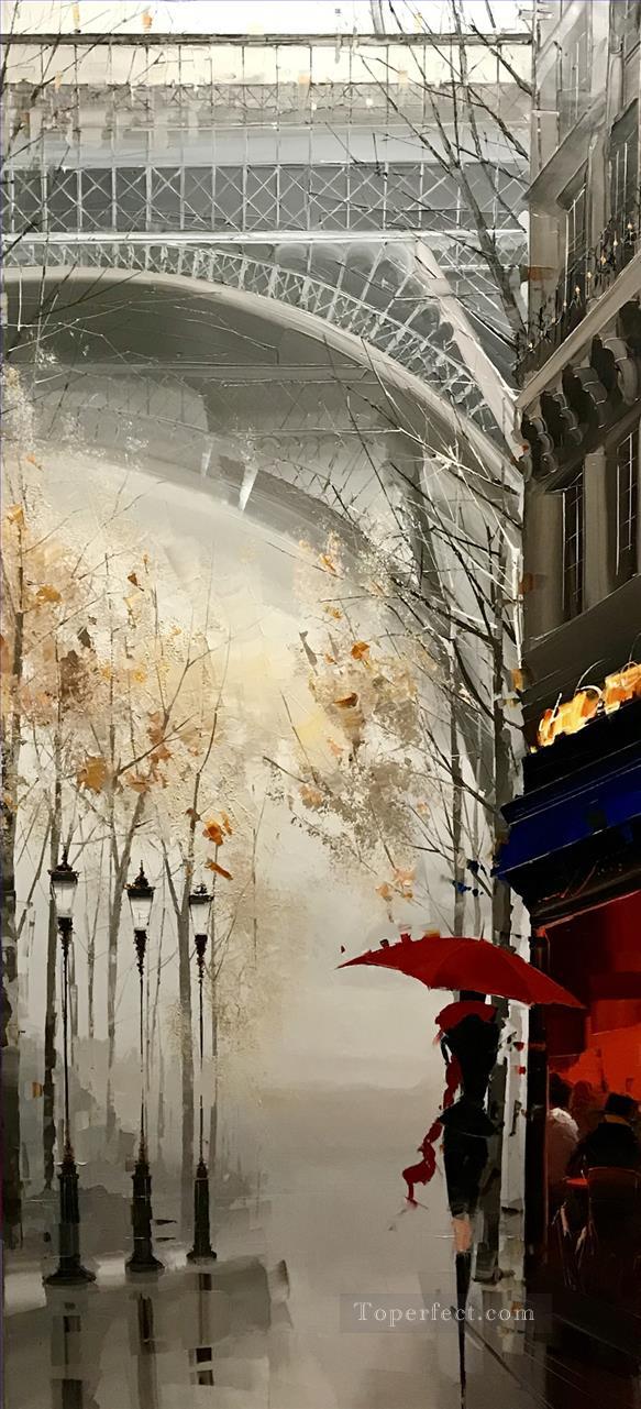 霧の中のエッフェル塔 カル・ガジューム パリ油絵